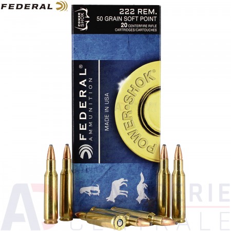 Munitions Federal Power Shok 222 REM. 50 grain SP