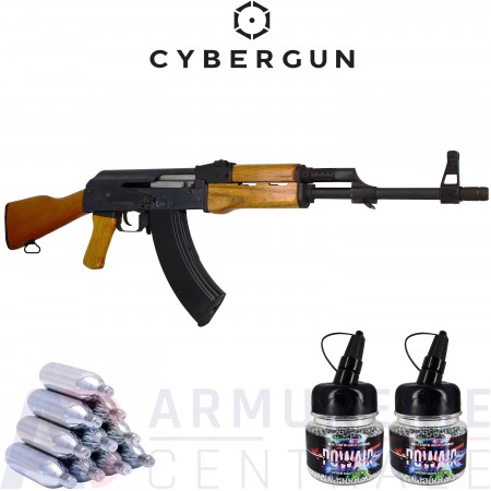 Pack Cybergun AK47 CO2 Kalashnikov 4.5 mm BB (1.9...