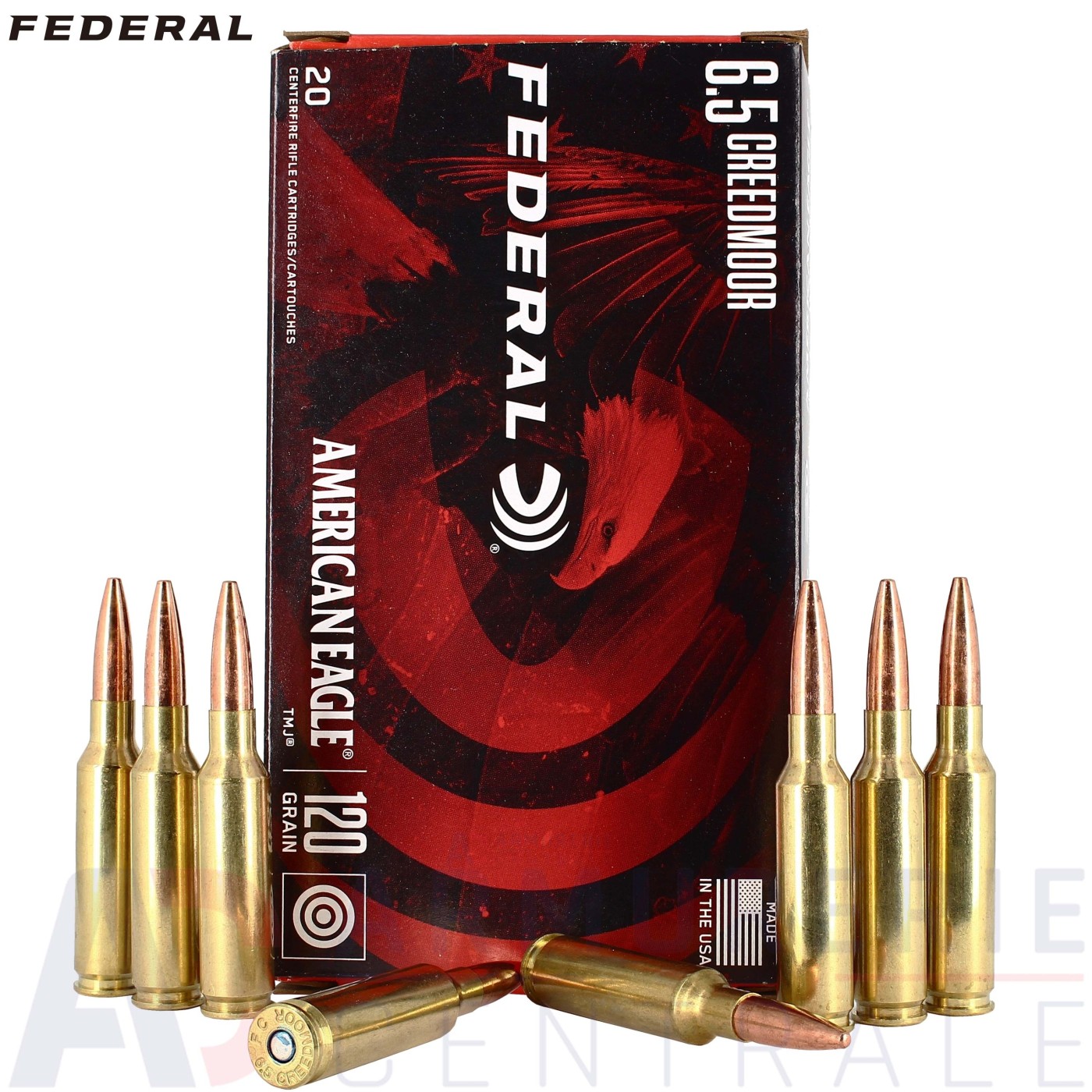 20 Cartouches 6.5 Creedmoor Federal American Eagle TMJ 120 gr 20 Cartouches 6.5 Creedmoor Federal American Eagle TMJ 120 gr