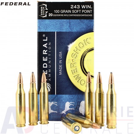 20 cartouches Federal .243Win Power-Shok 100 gr