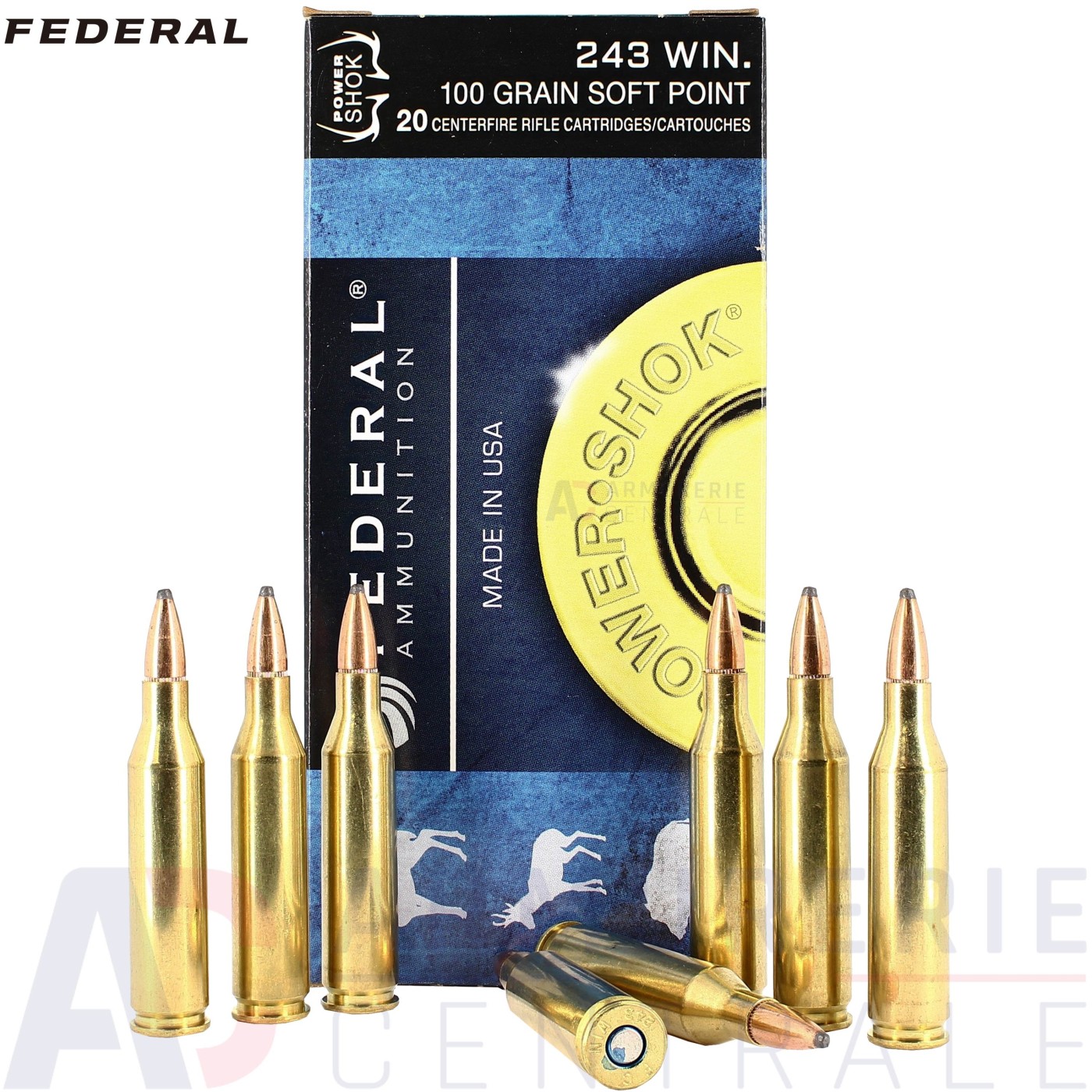 20 cartouches Federal .243Win Power-Shok 100 gr 20 cartouches Federal .243Win Power-Shok 100 gr