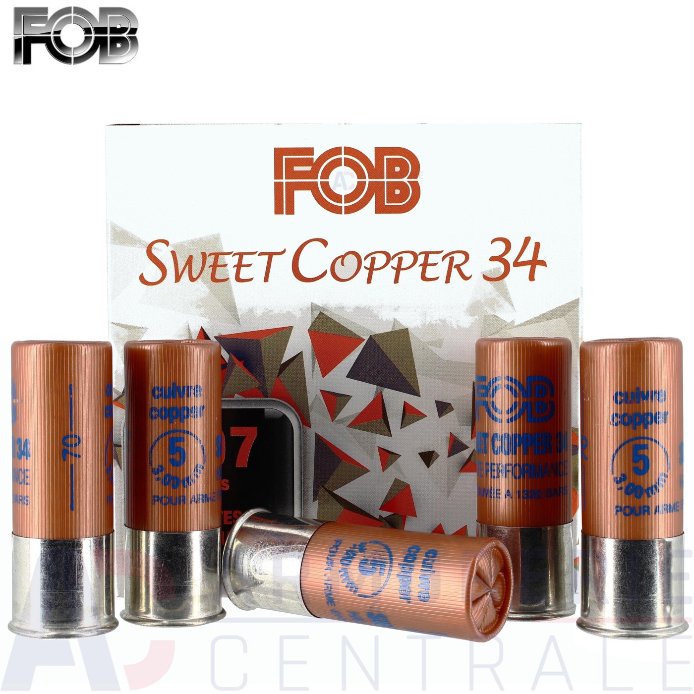 25 Cartouches Fob Sweet Copper 12/70 34g plomb n&deg;5