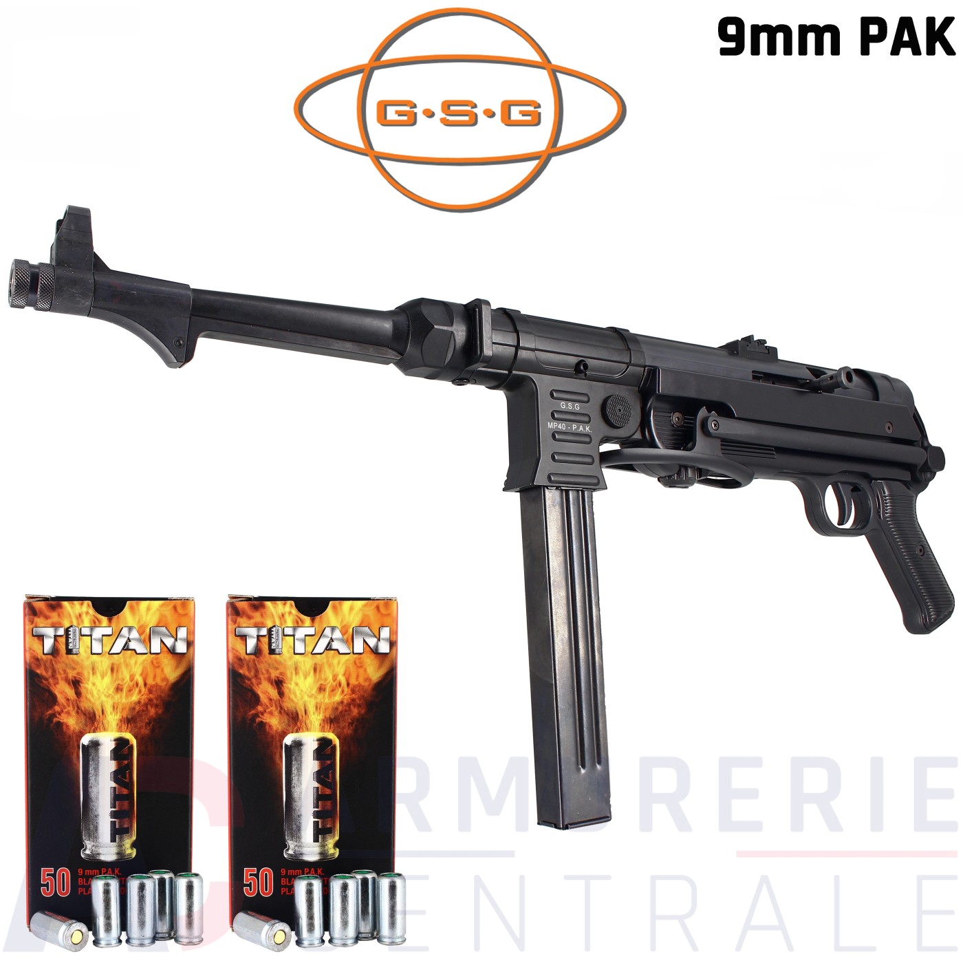 GSG MP40 Pistolet Mitrailleur 9mm PAK GSG MP40 Pistolet Mitrailleur 9mm PAK