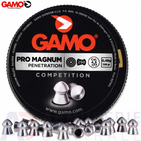 Gamo pro magnum tête pointue 4,5mm - x250