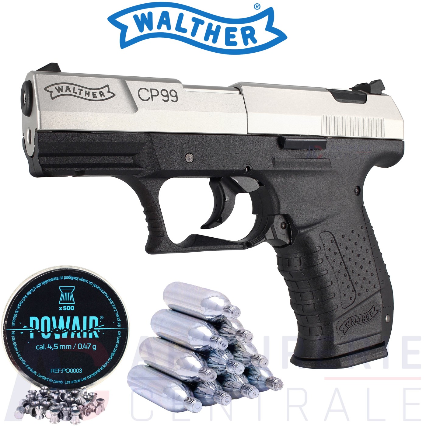 Pistolet Walther CP99 bicolor 4.5 mm (3.5 joules)