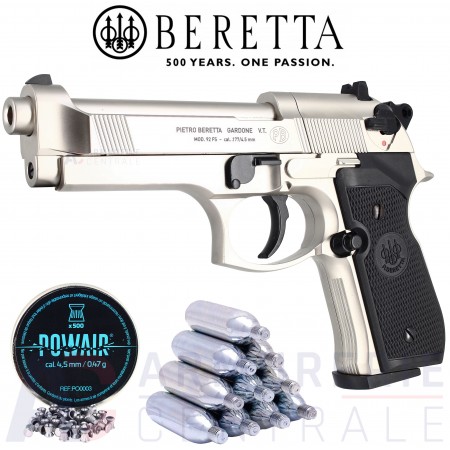 Beretta M92 FS nickel 4.5mm Co2 (3,5 Joules)