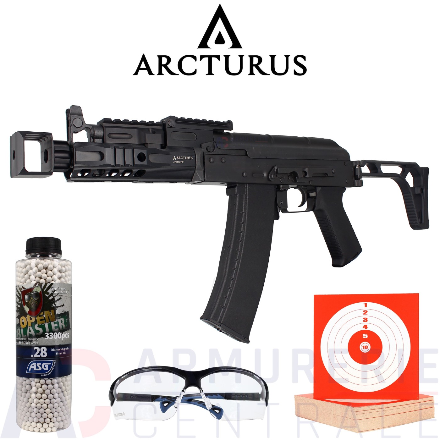 Pack Arcturus AK74U custom AEG - Noir (1.1 Joule) Pack Arcturus AK74U custom AEG - Noir (1.1 Joule)