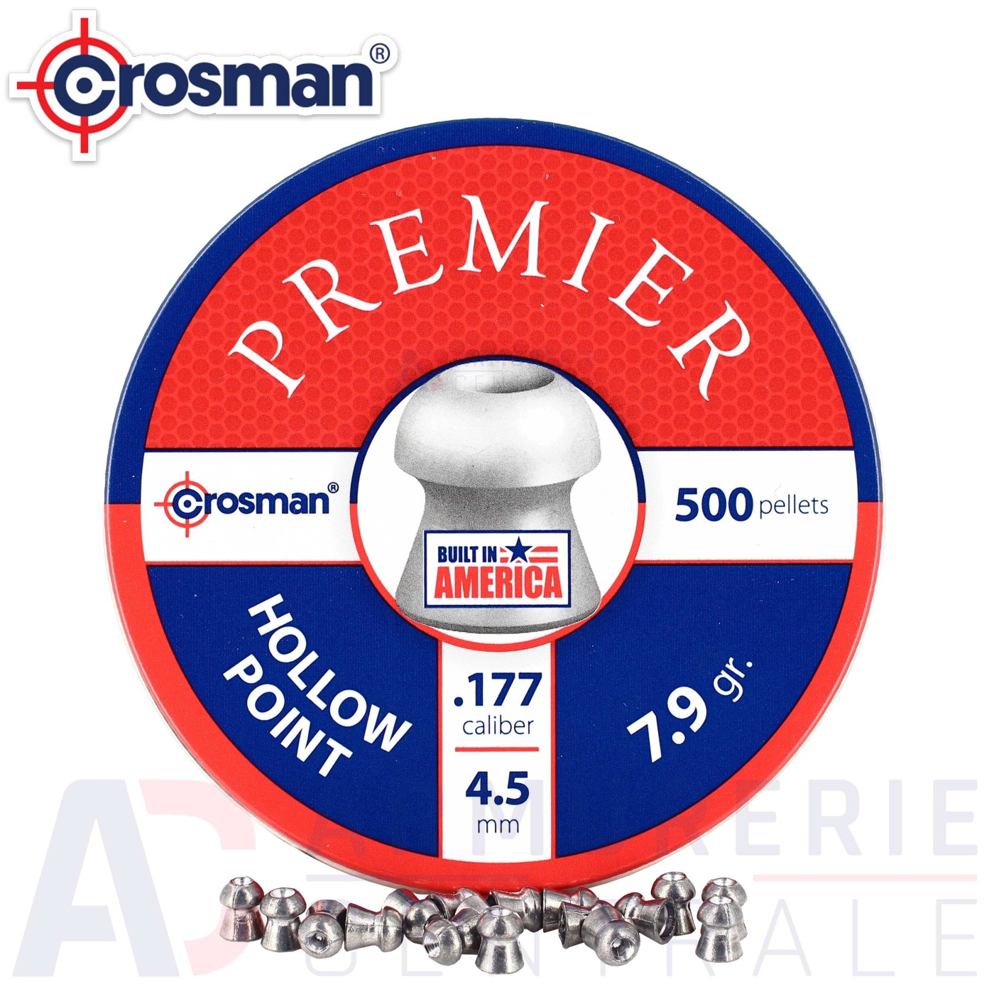 500 Plombs Crosman Premier tête creuse 4,5mm 500 Plombs Crosman Premier tête creuse 4,5mm