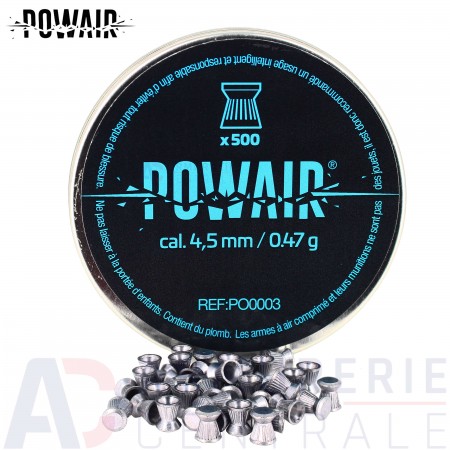 500 Plombs Tête Plate Powair 4.5 mm 0.47g