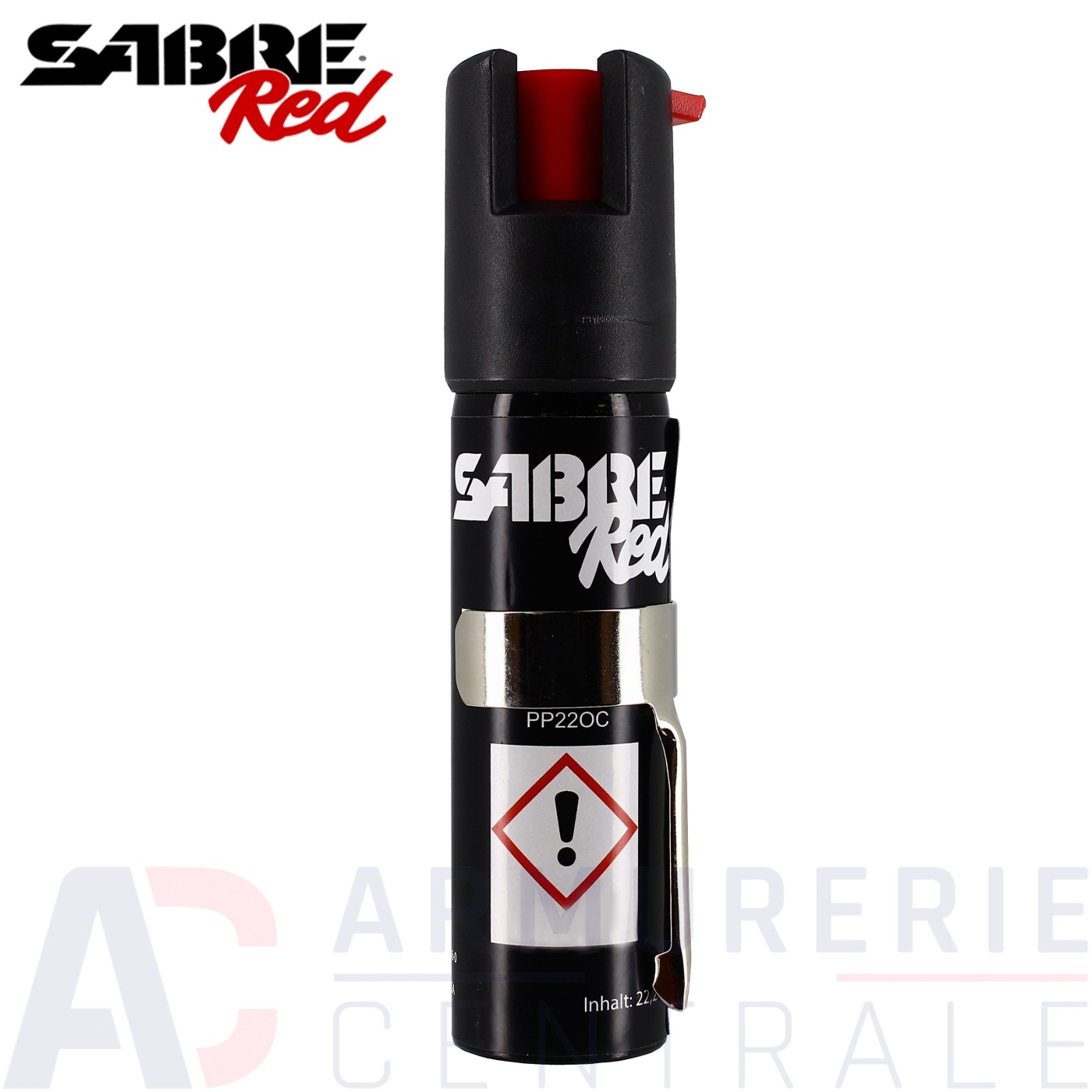 Bombe Sabre red Poivre OC avec clip 22 ml Bombe Sabre red Poivre OC avec clip 22 ml