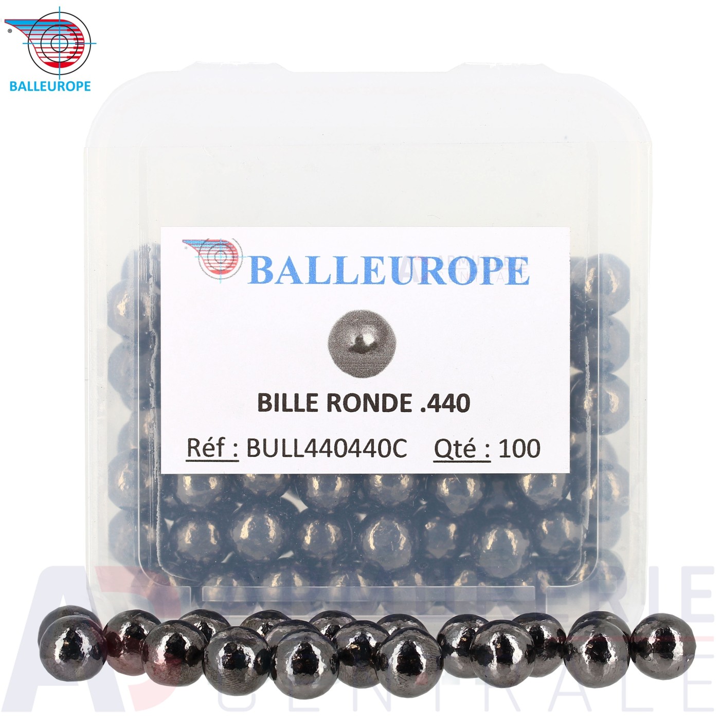 100 balles Balleurope calibre .44 (.440") poudre noire
