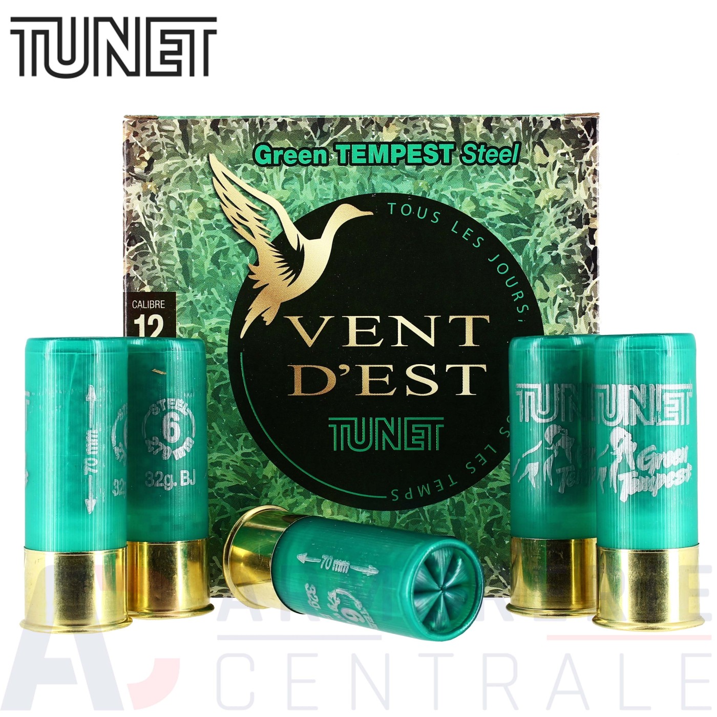 25 cartouches Tunet Vent d'est Steel 12/70 n°6 25 cartouches Tunet Vent d'est Steel 12/70 n°6