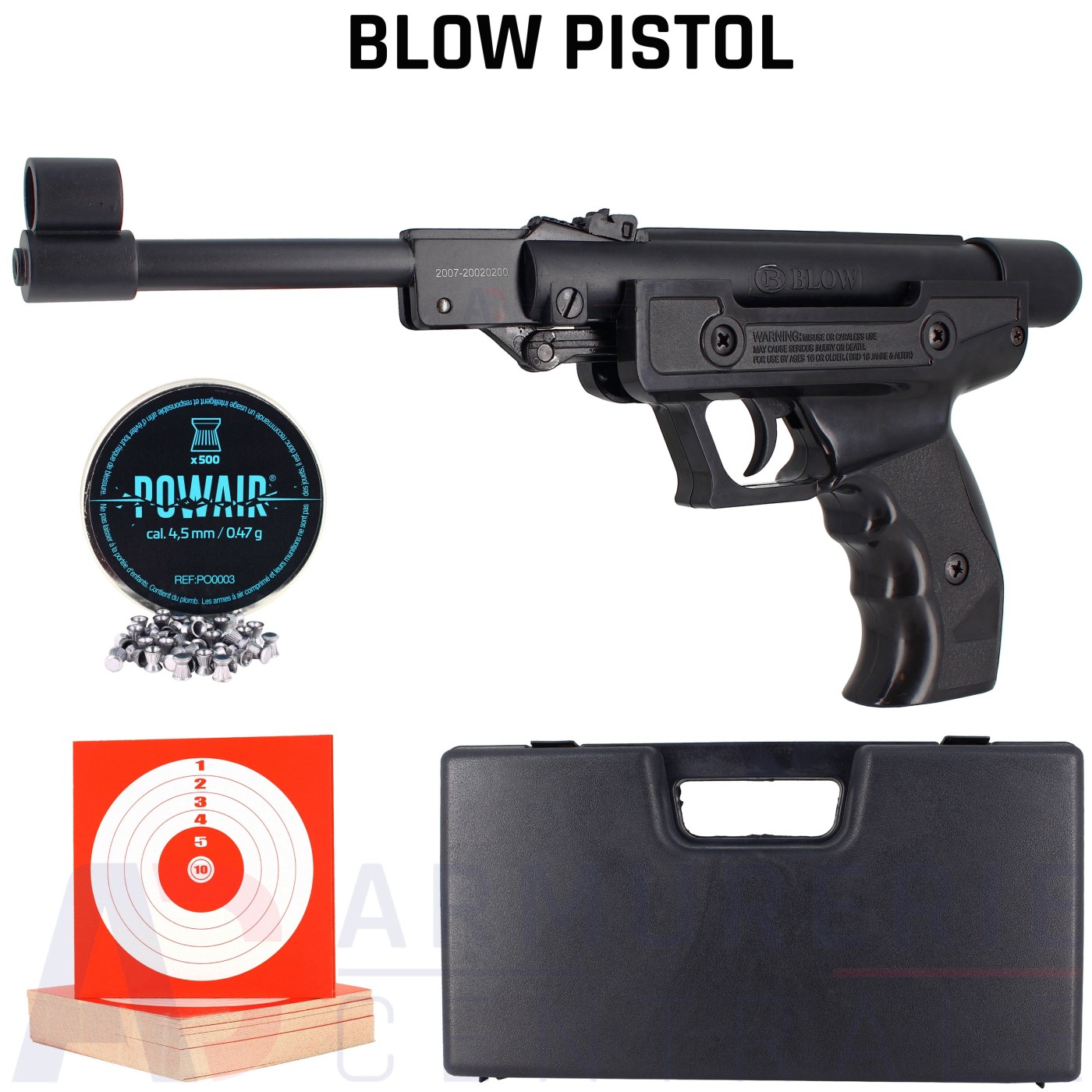 Pack pistolet air comprim&eacute; Blow H01 4.5mm (4 joules)