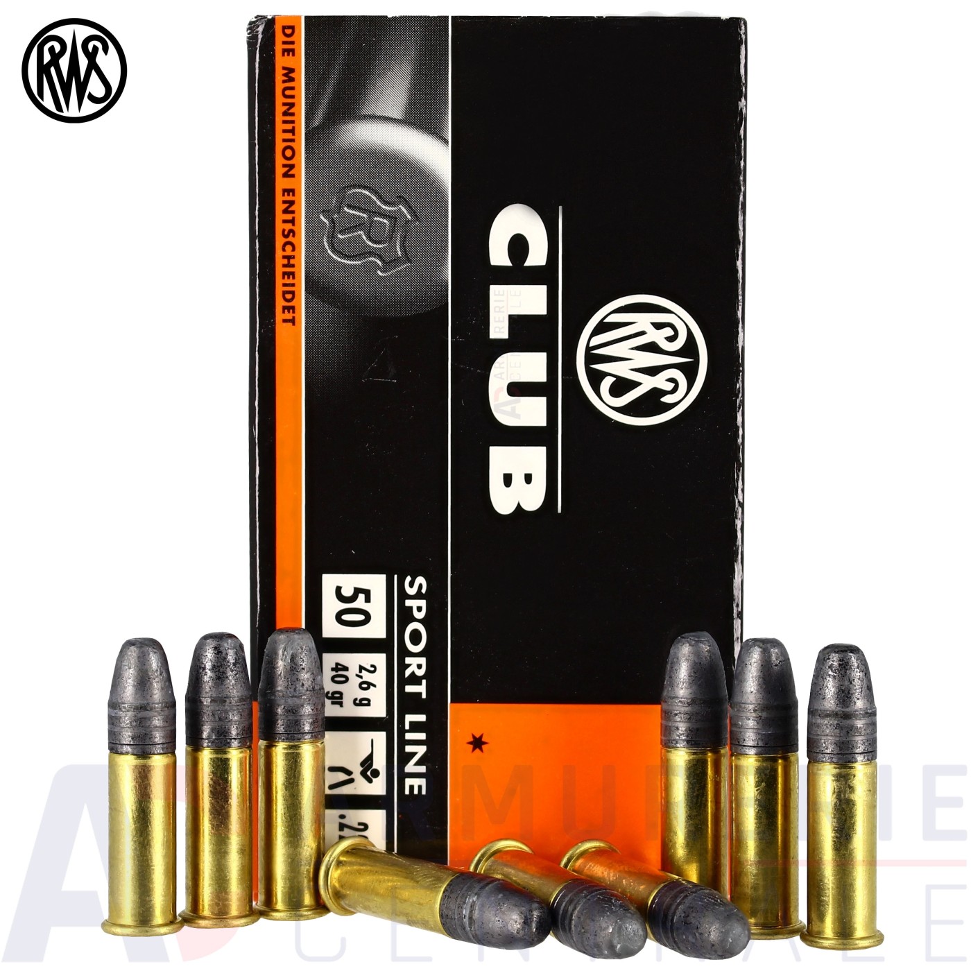 Boite de 50 balles RWS Club Sport Line - 22LR Boite de 50 balles RWS Club Sport Line - 22LR