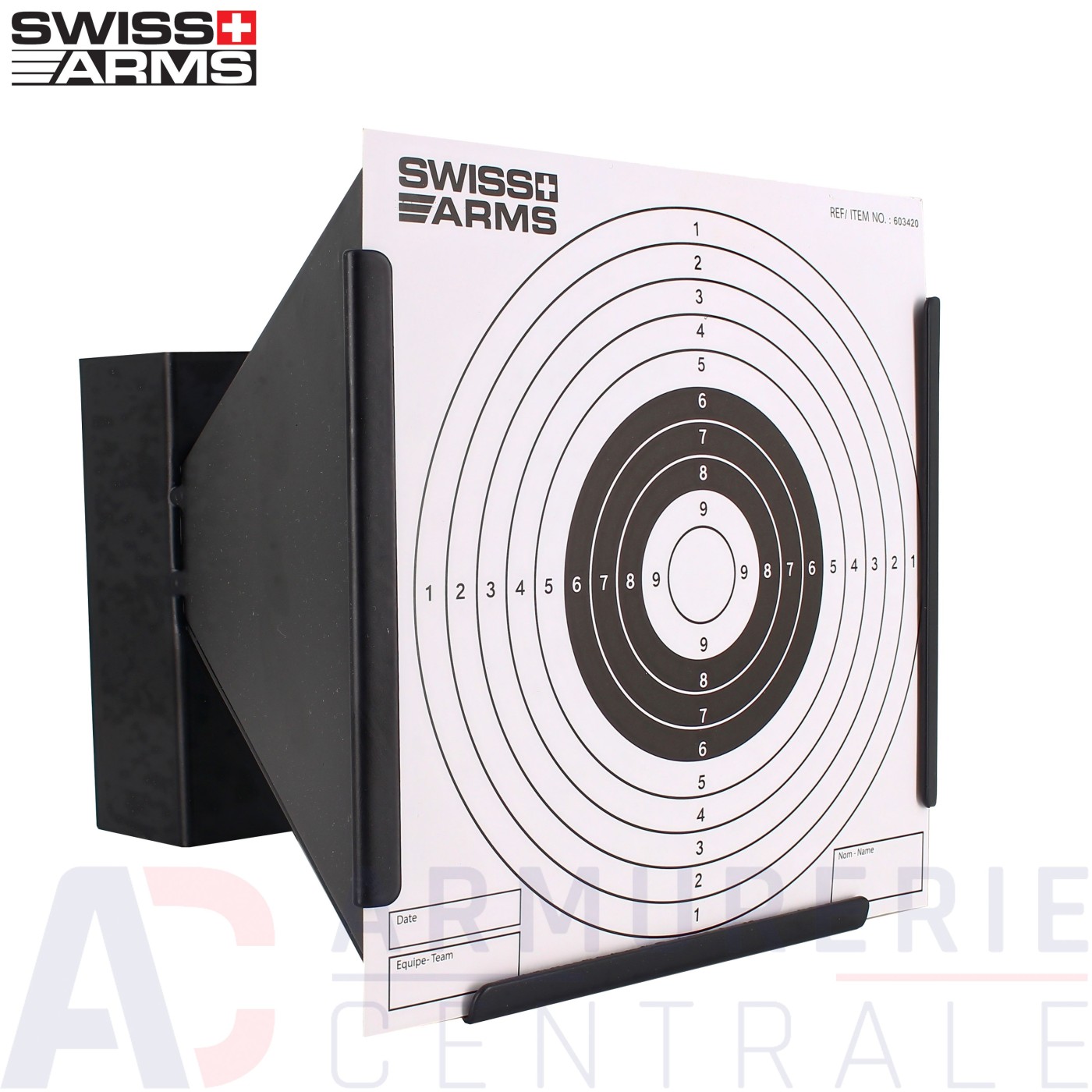 Porte Cible 14x14cm Conique Swiss Arms + 10 cibles