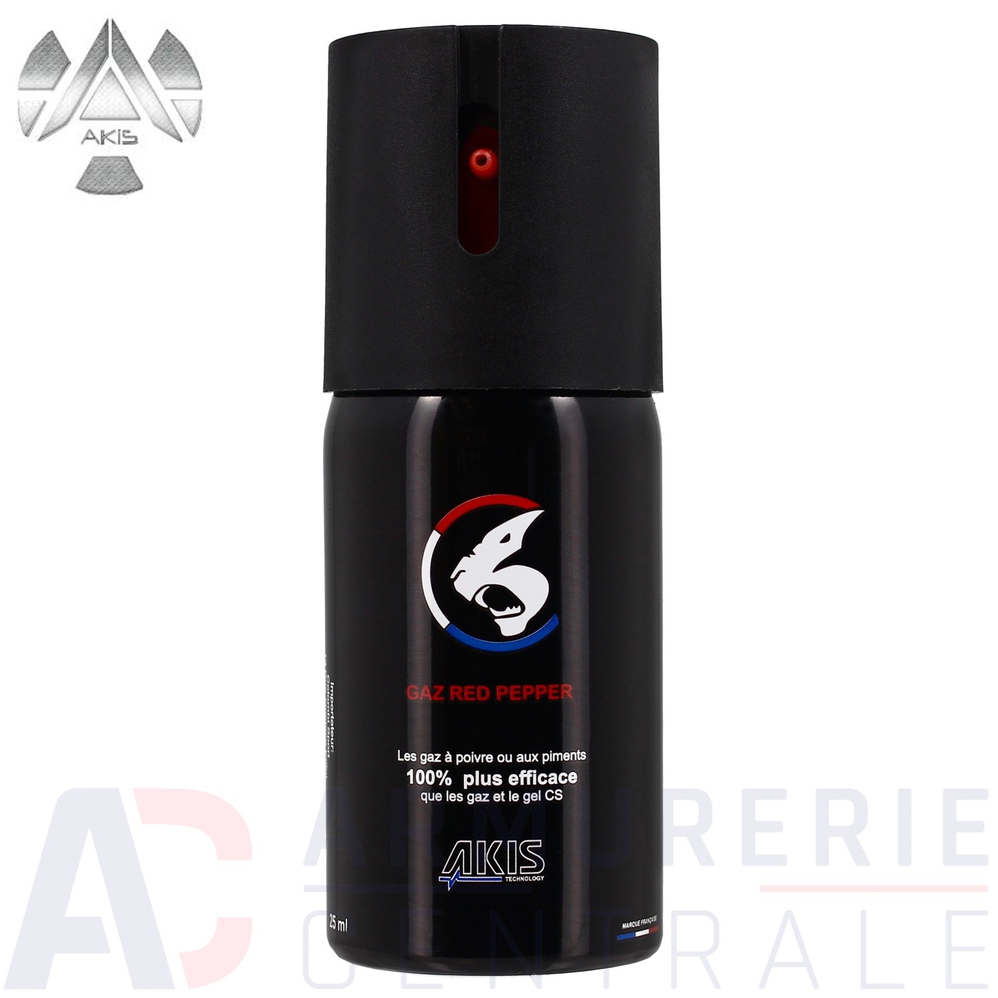 Bombe lacrymogène gaz poivre Akis 25ml Bombe lacrymogène gaz poivre Akis 25ml