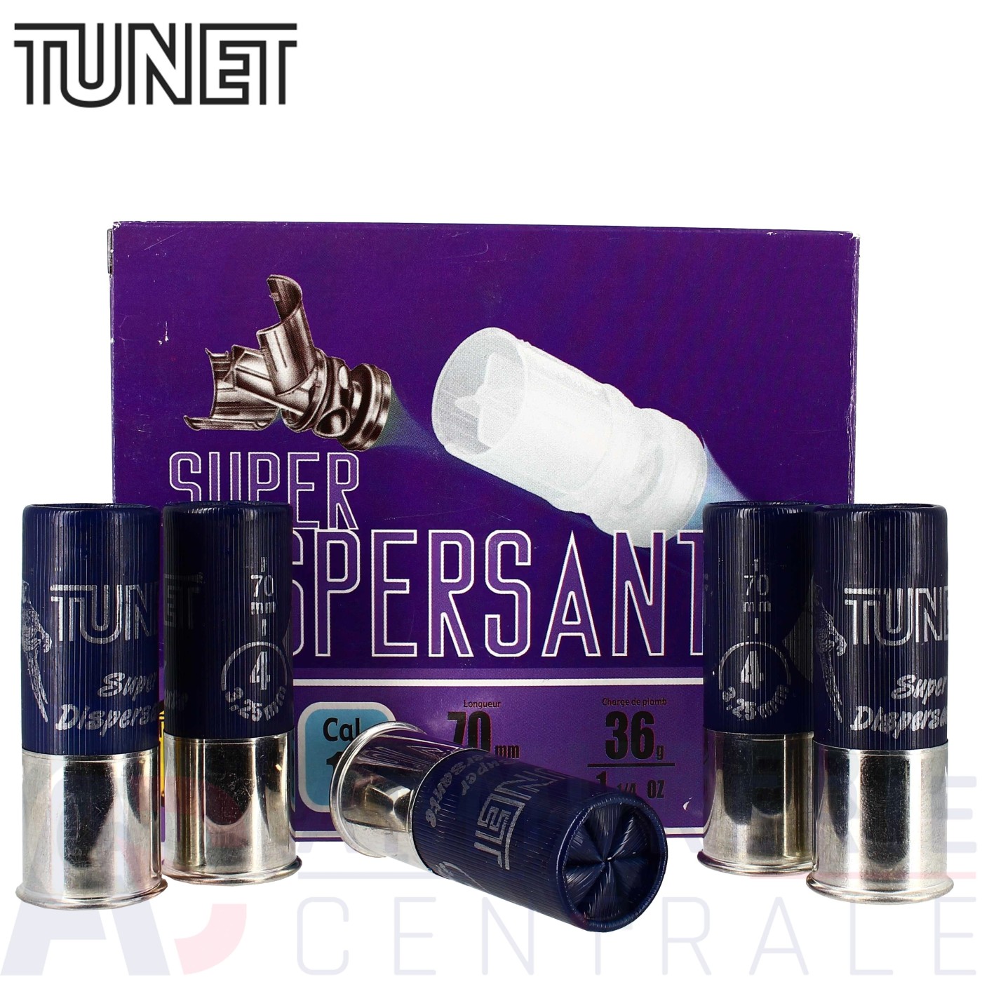 10 cartouches Tunet Super Dispersante 12/70 n&deg;4 36g 