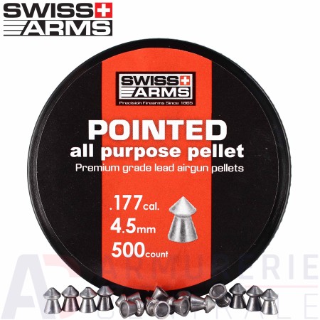 500 Plombs pointus Swiss Arms 4,5mm .177