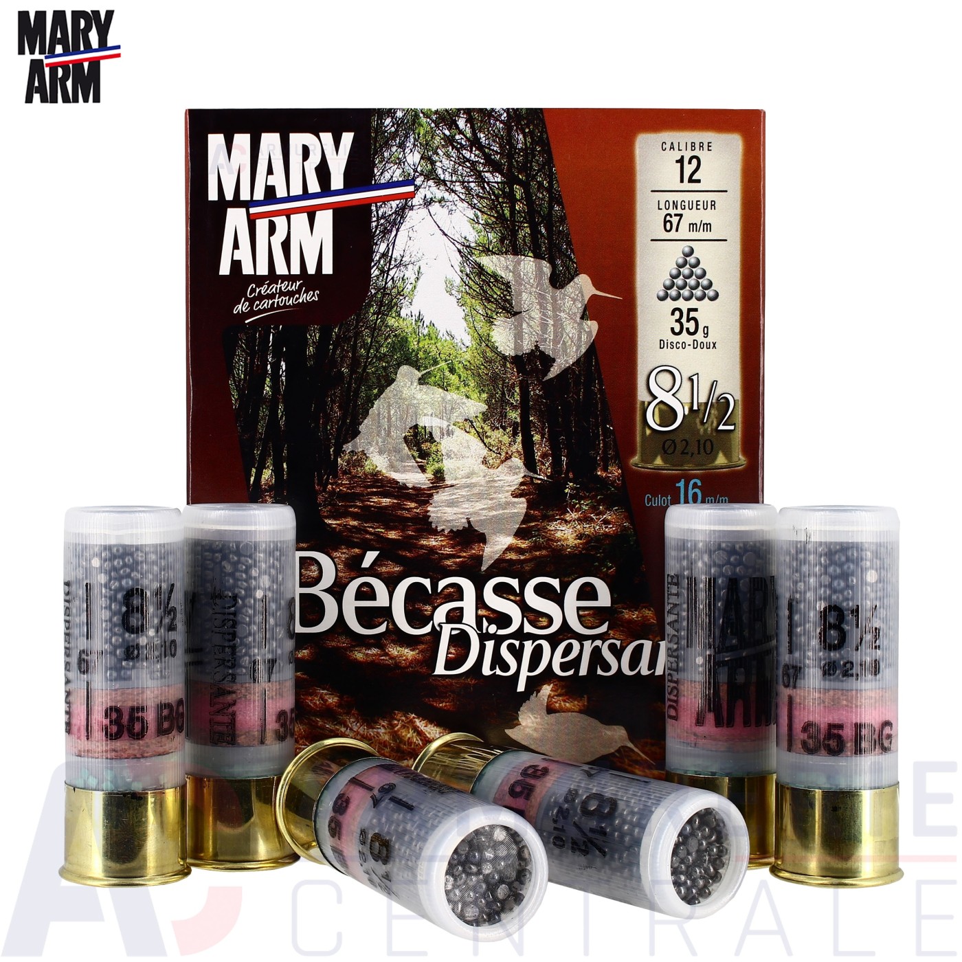 10 Cartouches Mary Arm Bécasse Dispersantes 35g n°8.5 12/67 10 Cartouches Mary Arm Bécasse Dispersantes 35g n°8.5 12/67