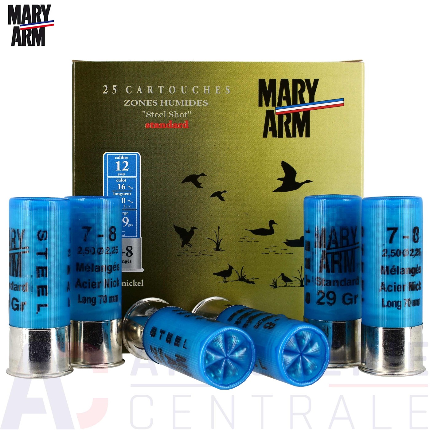 25 Cartouches Mary Arm Steel 29g n&deg;7+8 12/70