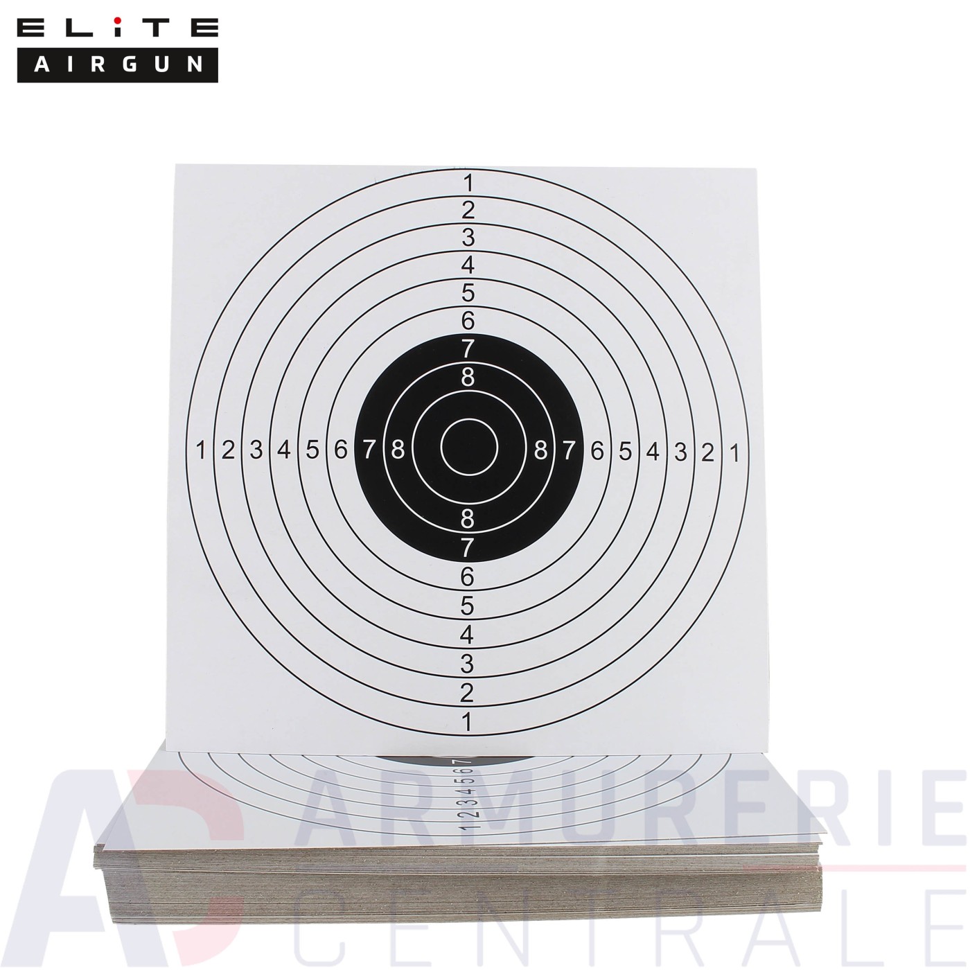 100 cible de tir Elite Airgun 17X17 Noire 100 cible de tir Elite Airgun 17X17 Noire