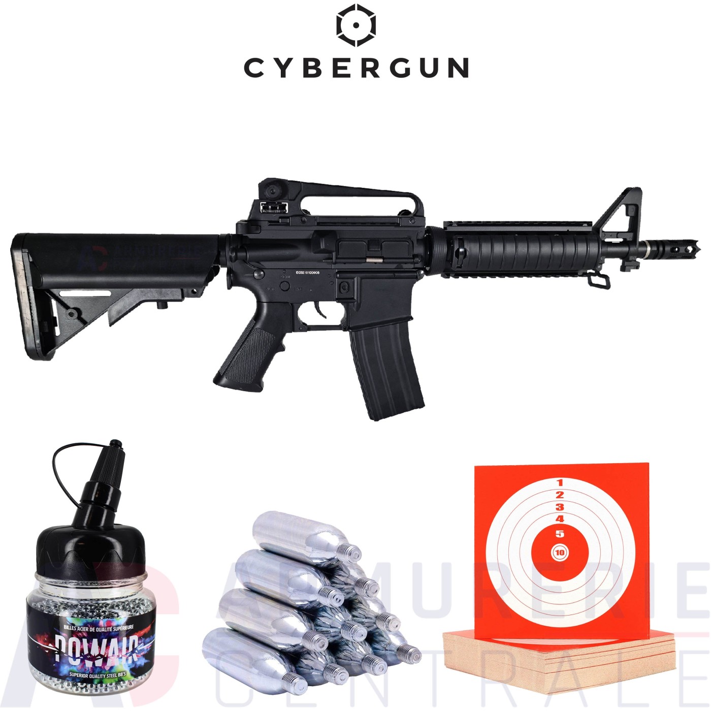 Cybergun carabine FN Herstal M4 RIS Co2 4.5mm BB's (3.8 joules) Cybergun carabine FN Herstal M4 RIS Co2 4.5mm BB's (3.8 joules)