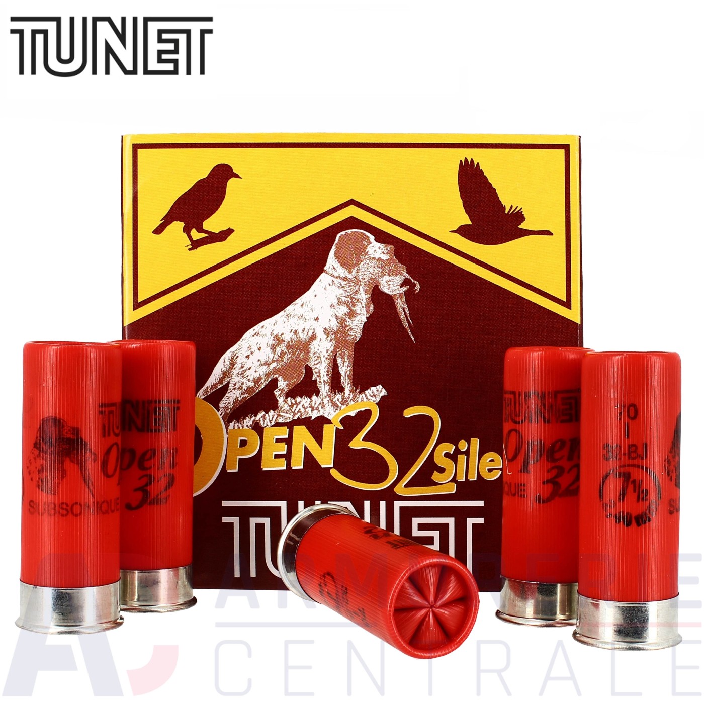 Boite de 25 cartouches Tunet Open 32g Silence 12/70 n&deg;7.5