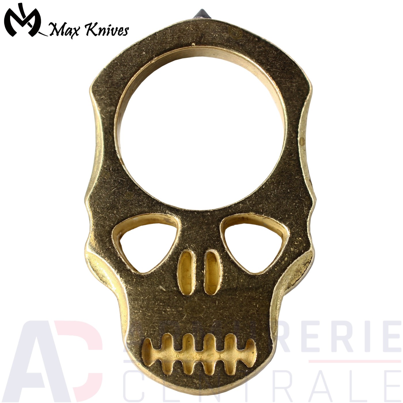 Poing am&eacute;ricain MAX KNIVES Skull Laiton