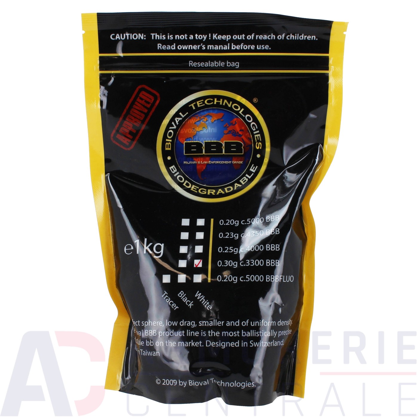 Sac de 3300 billes Bioval Biodégradable Airsoft 6mm 0.30g Sac de 3300 billes Bioval Biodégradable Airsoft 6mm 0.30g