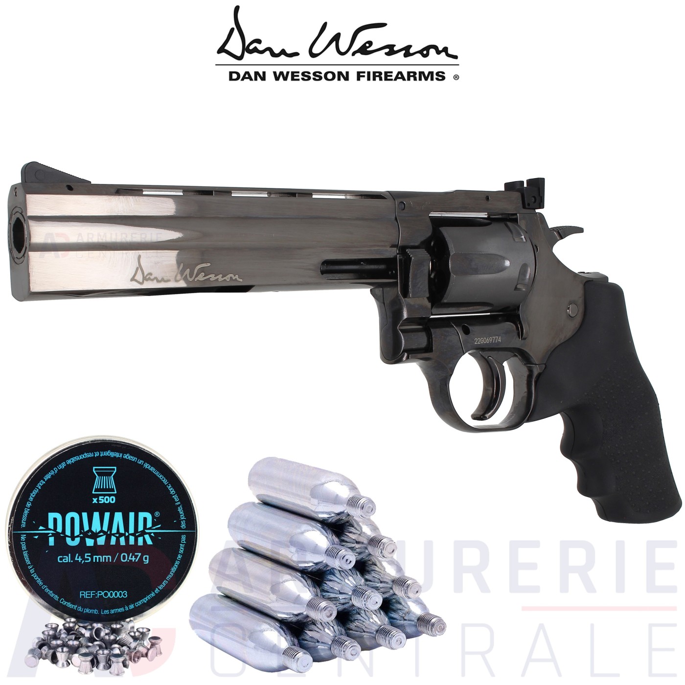 Revolver Dan Wesson 715 4.5mm - 6" noir fum&eacute; (3 joules)