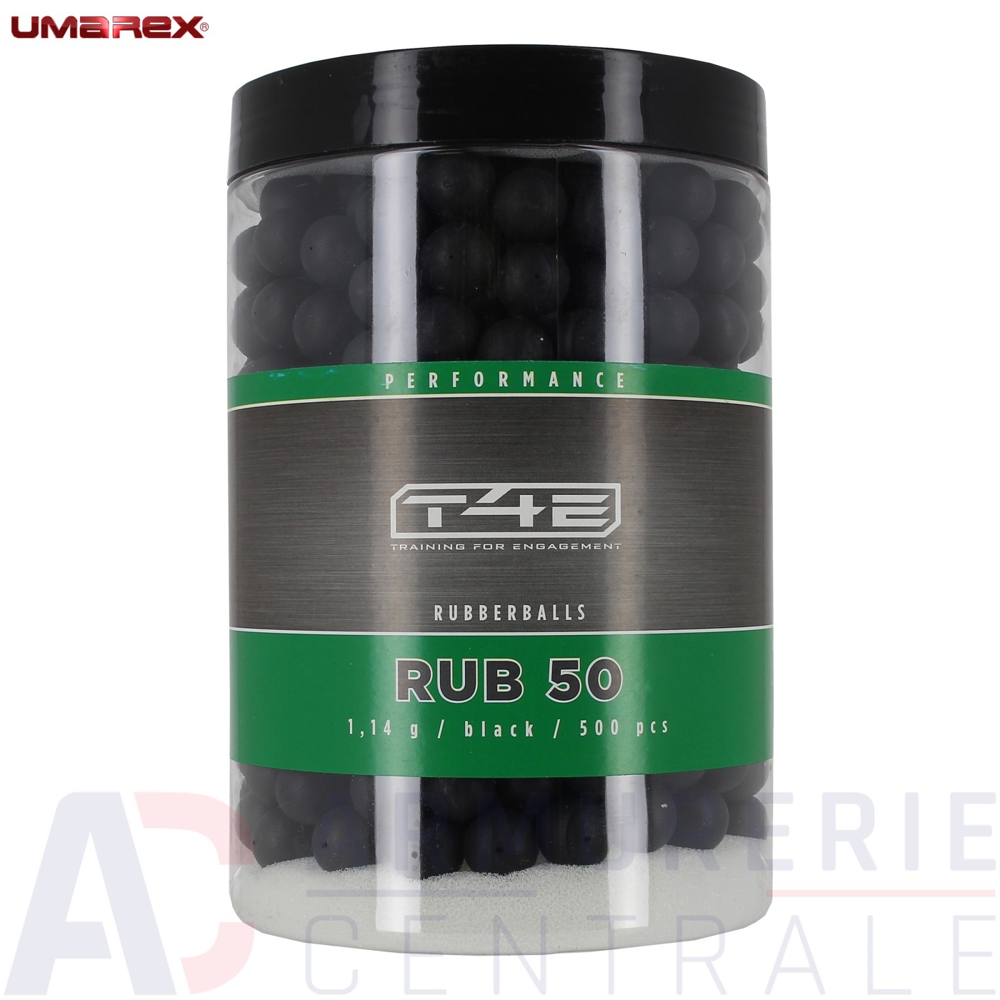 500 billes Umarex RUB50 caoutchouc cal.50 1.14g 500 billes Umarex RUB50 caoutchouc cal.50 1.14g