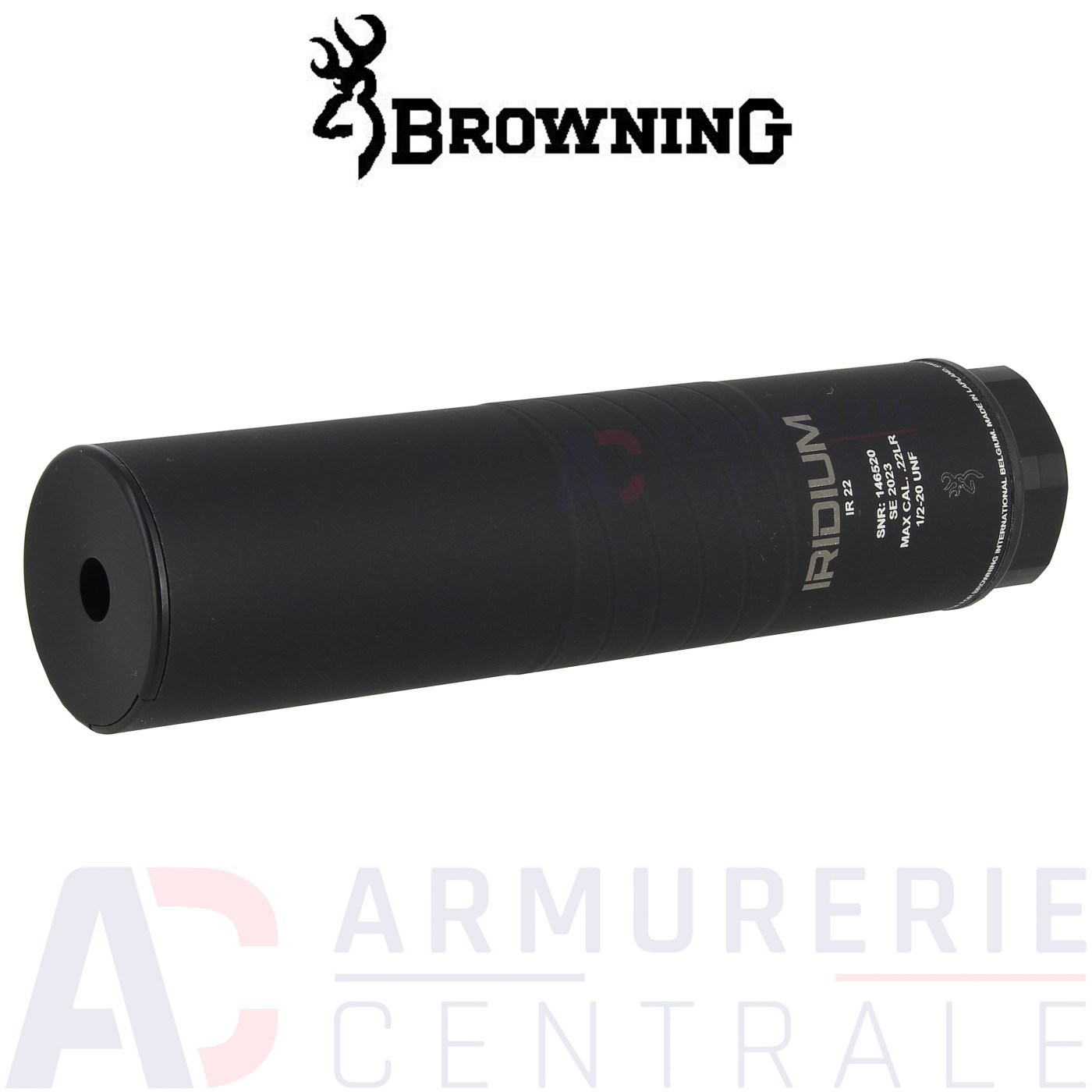 Silencieux Browning Iridium .22 lr 1/2X20UNF Silencieux Browning Iridium .22 lr 1/2X20UNF