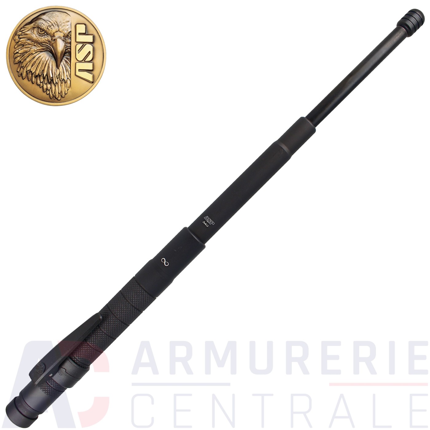 Matraque télescopique AGENT A40 16" ASP + fermeture bouton Matraque télescopique AGENT A40 16" ASP + fermeture bouton