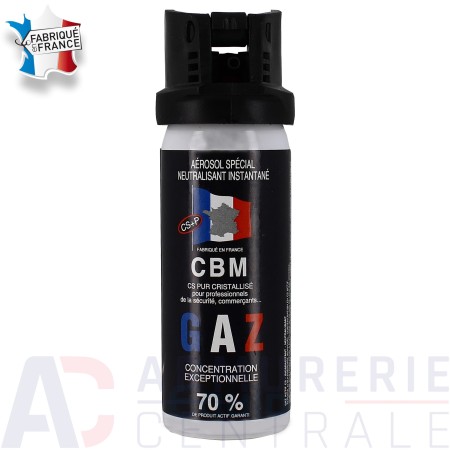 Aérosol de défense CS Gaz Puissance 70 - 50ml