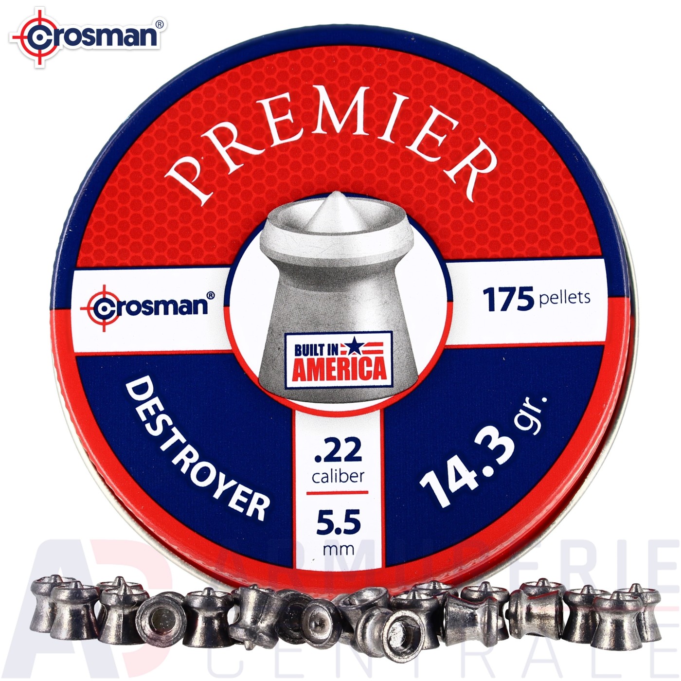 Boite de 175 plombs Crosman Destroyer  5.5mm (14.3 gr)