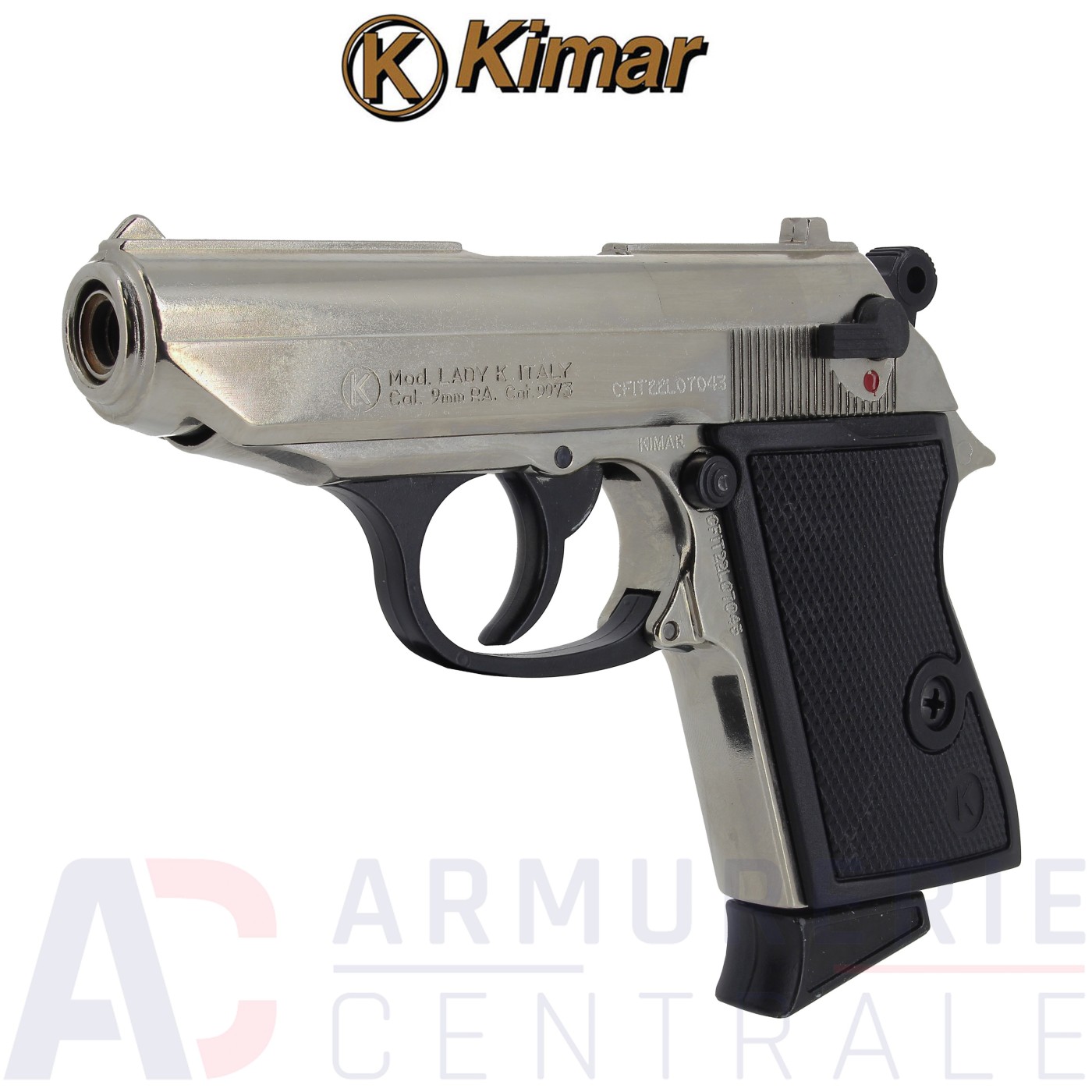 Pistolet d'alarme Kimar Lady-K Chrome 9 mm PAK Pistolet d'alarme Kimar Lady-K Chrome 9 mm PAK