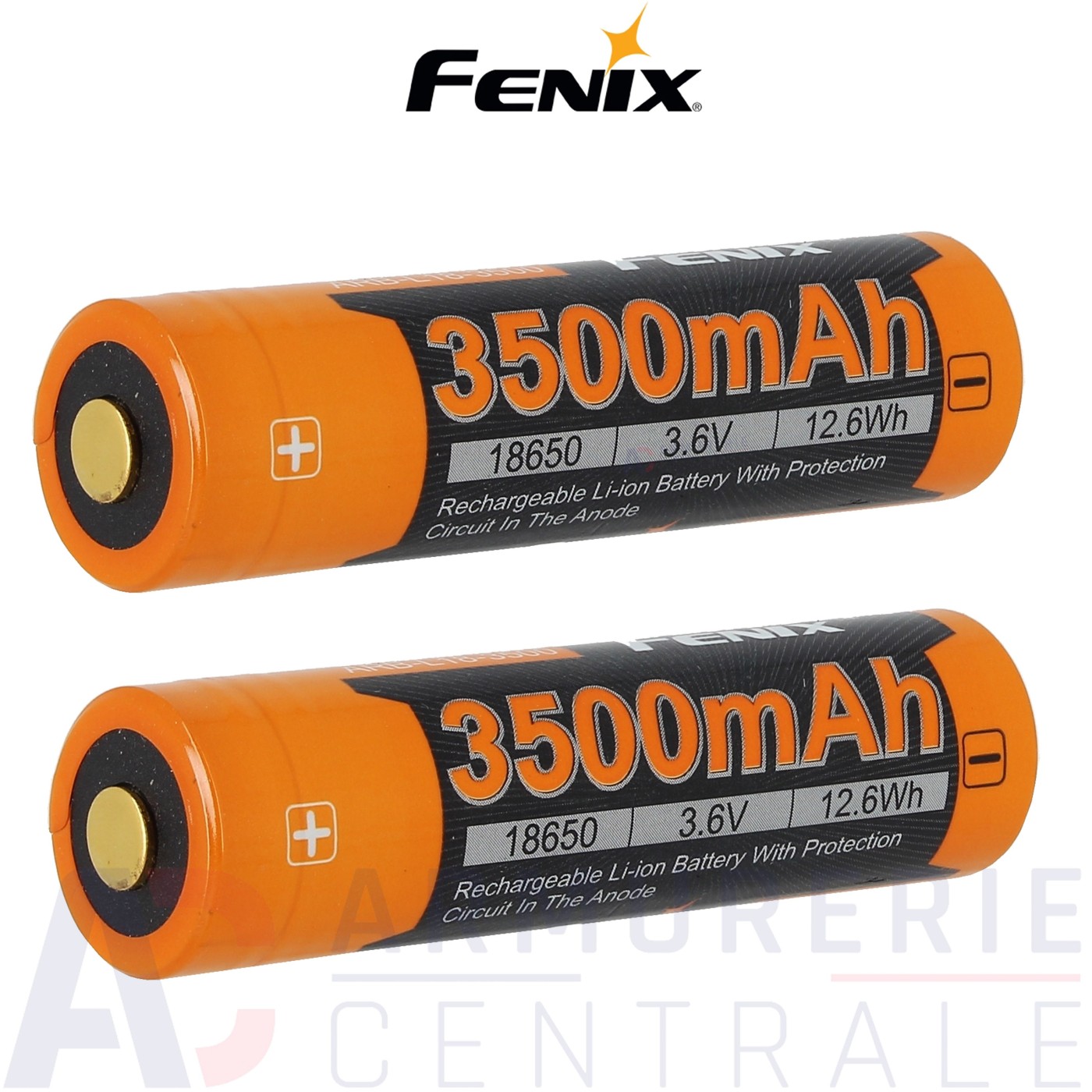 Lot de 2 batteries Fenix Li-ion 18650 3500 mAh ARB-L18 Lot de 2 batteries Fenix Li-ion 18650 3500 mAh ARB-L18