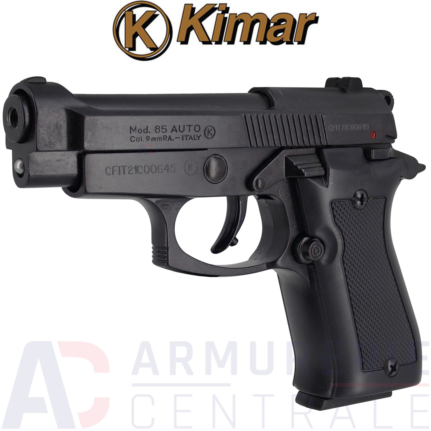Pistolet &agrave; blanc Kimar 85 Auto 9 mm PAK black